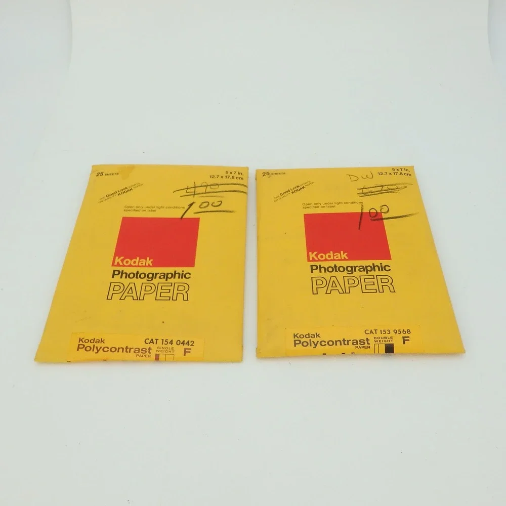 Kodak Polycontrast Photographic Paper 5x7 25 Sheet Single & Double Weight F Pack